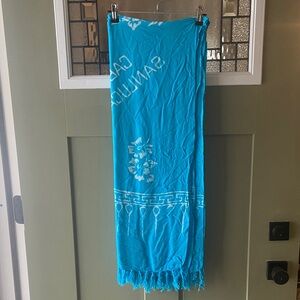 Pareos Del Mar Turquoise Sarong Cover-Up Shawl Scarf 60” x 45” Cabi San Lucas
